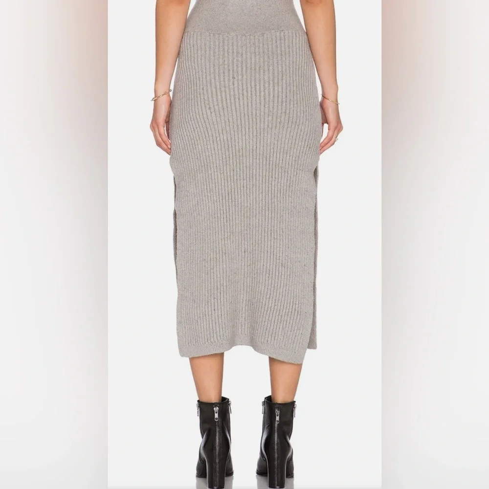 Free People Felix Rib Maxi Skirt in Light Grey XS - Picture 3 of 10